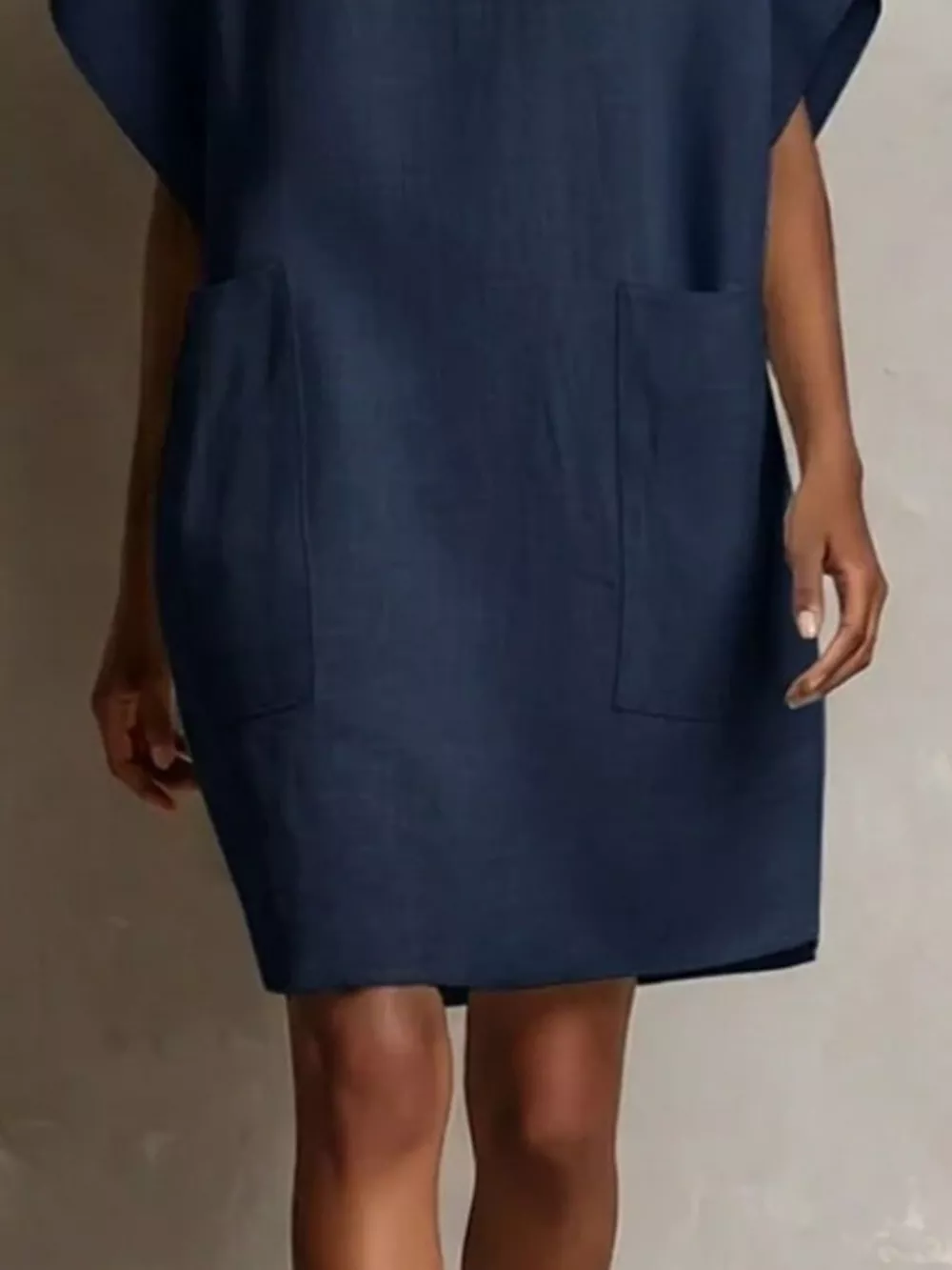 Full Size Round Neck Shift Dress with Pockets Plus Size, image 6