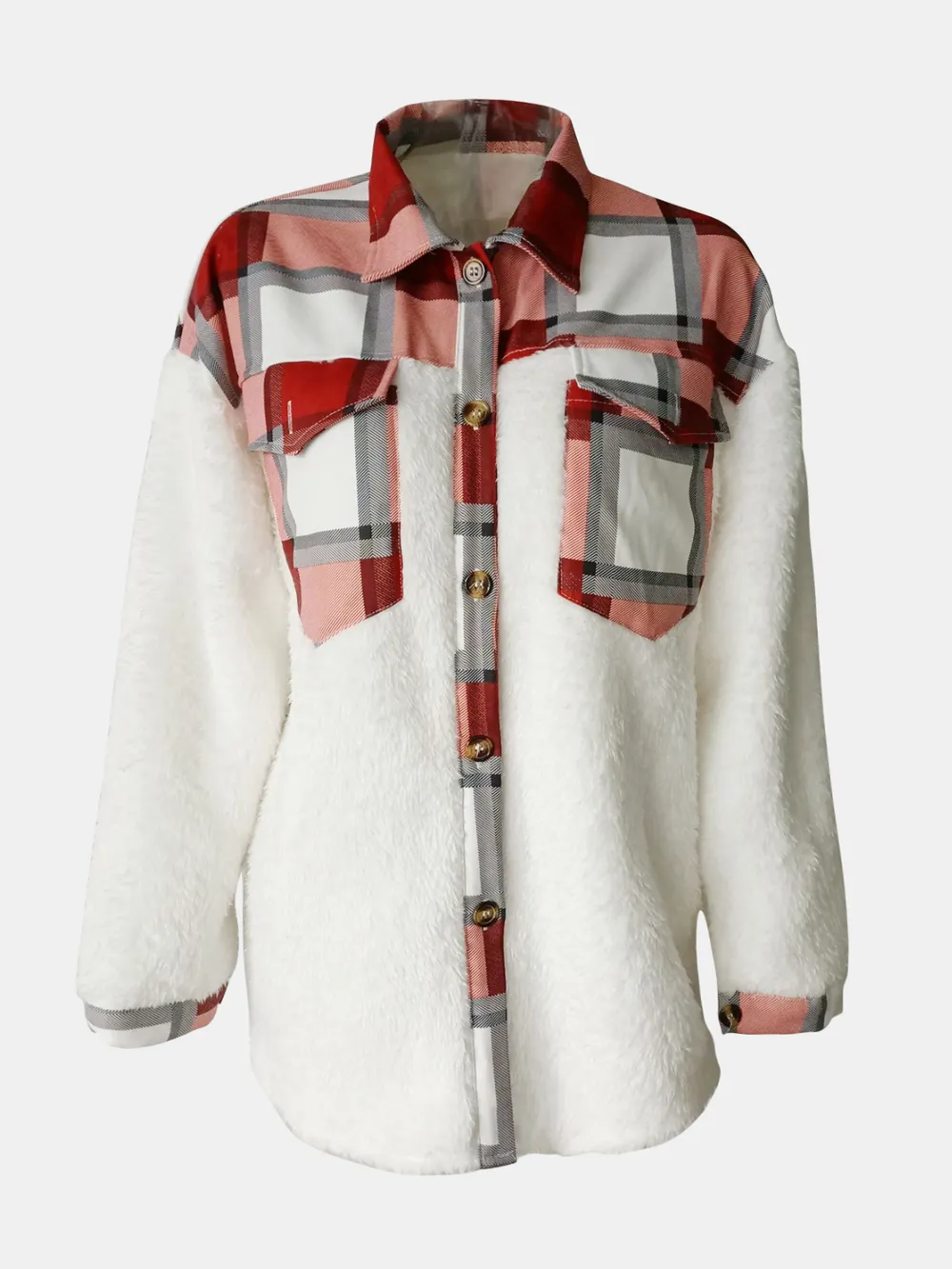 Fuzzy Button Up Long Sleeve Jacket, image 15
