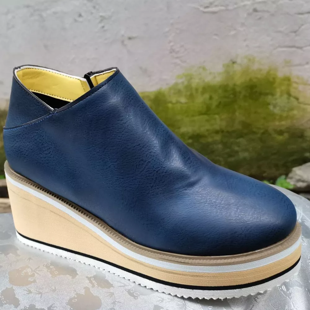 Ankle Wedge Boots with Zipper, image 4