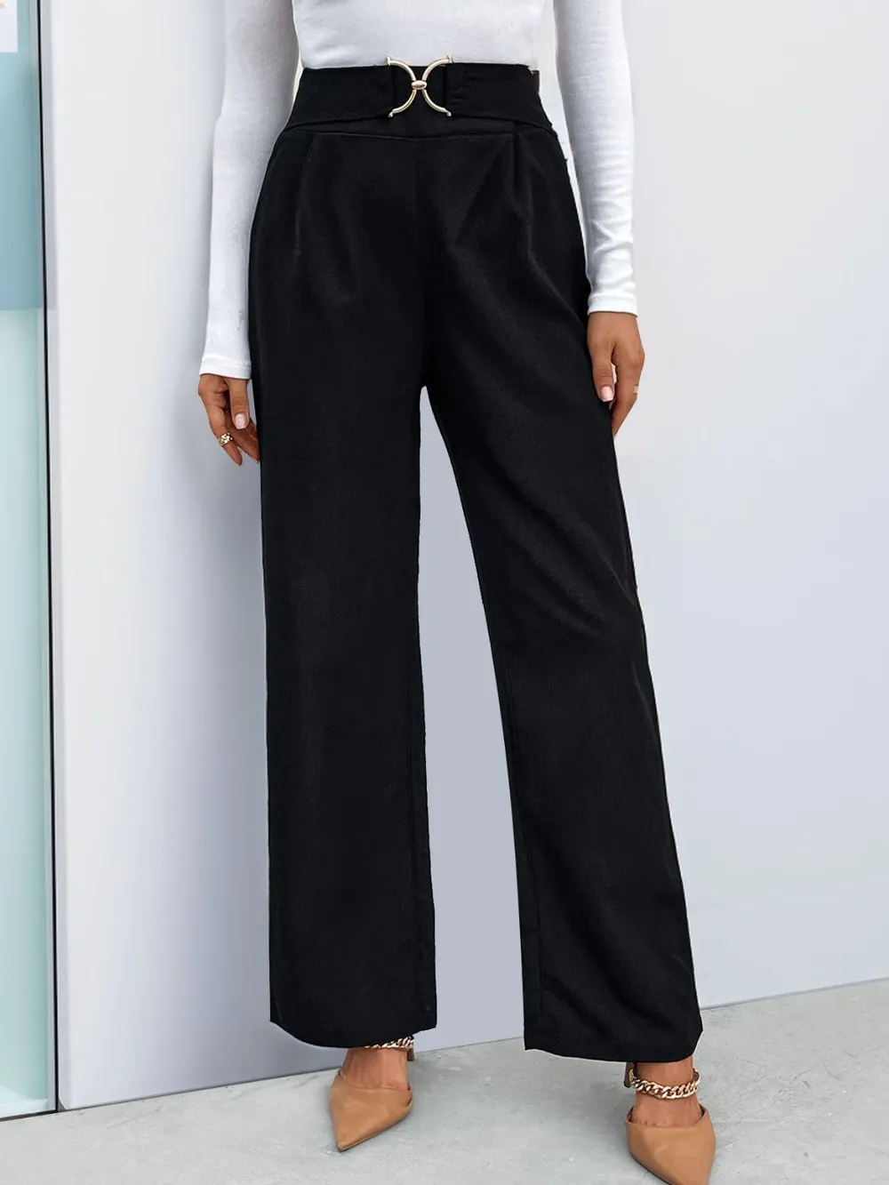 High Waist Straight Leg Pants, image 3