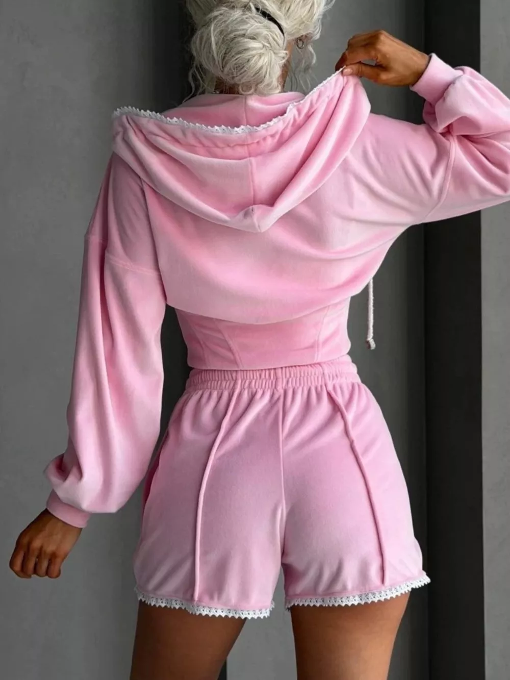 Zip Up Hooded Outerwear and Shorts Set, image 17