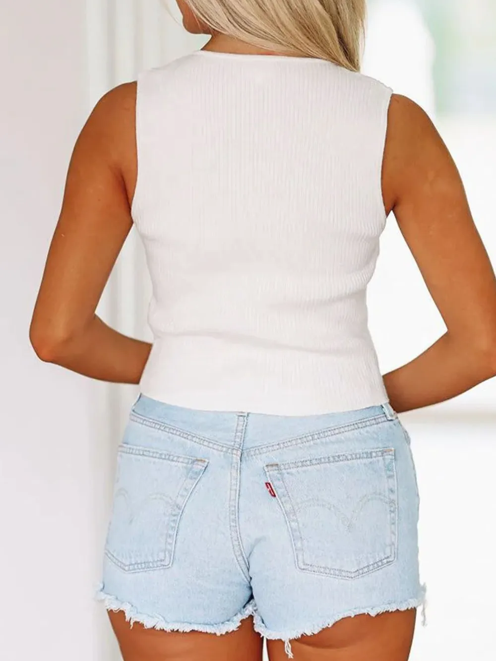 Bow Round Neck Cropped Tank, image 13