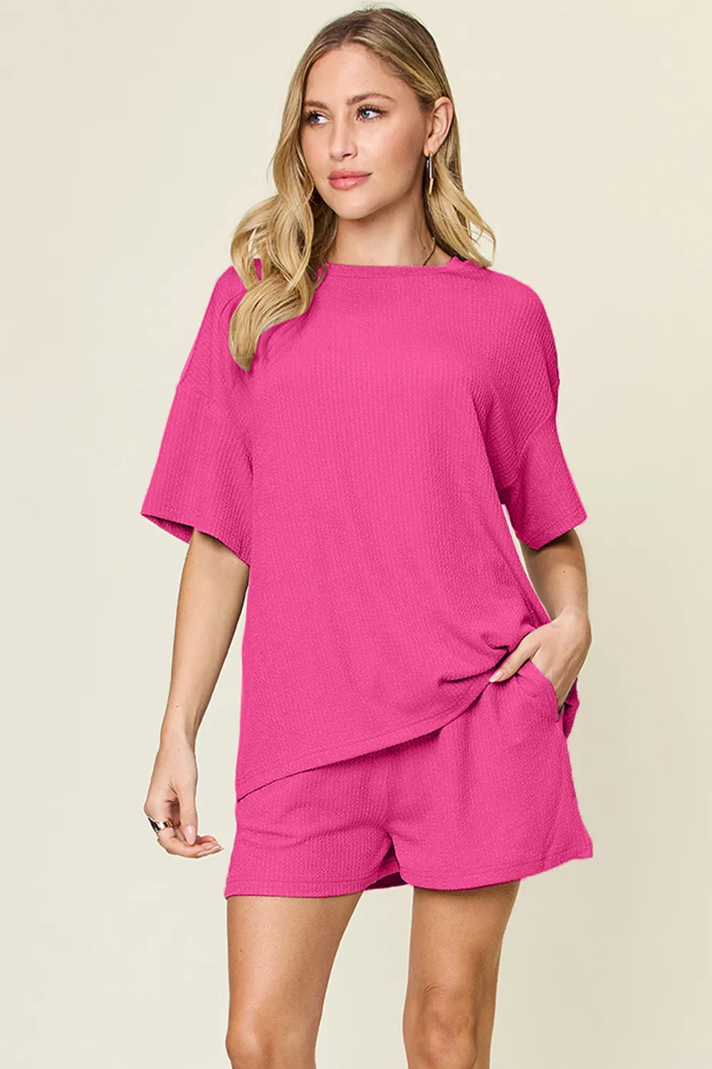 Basic style Round Neck Solid Set, image 11