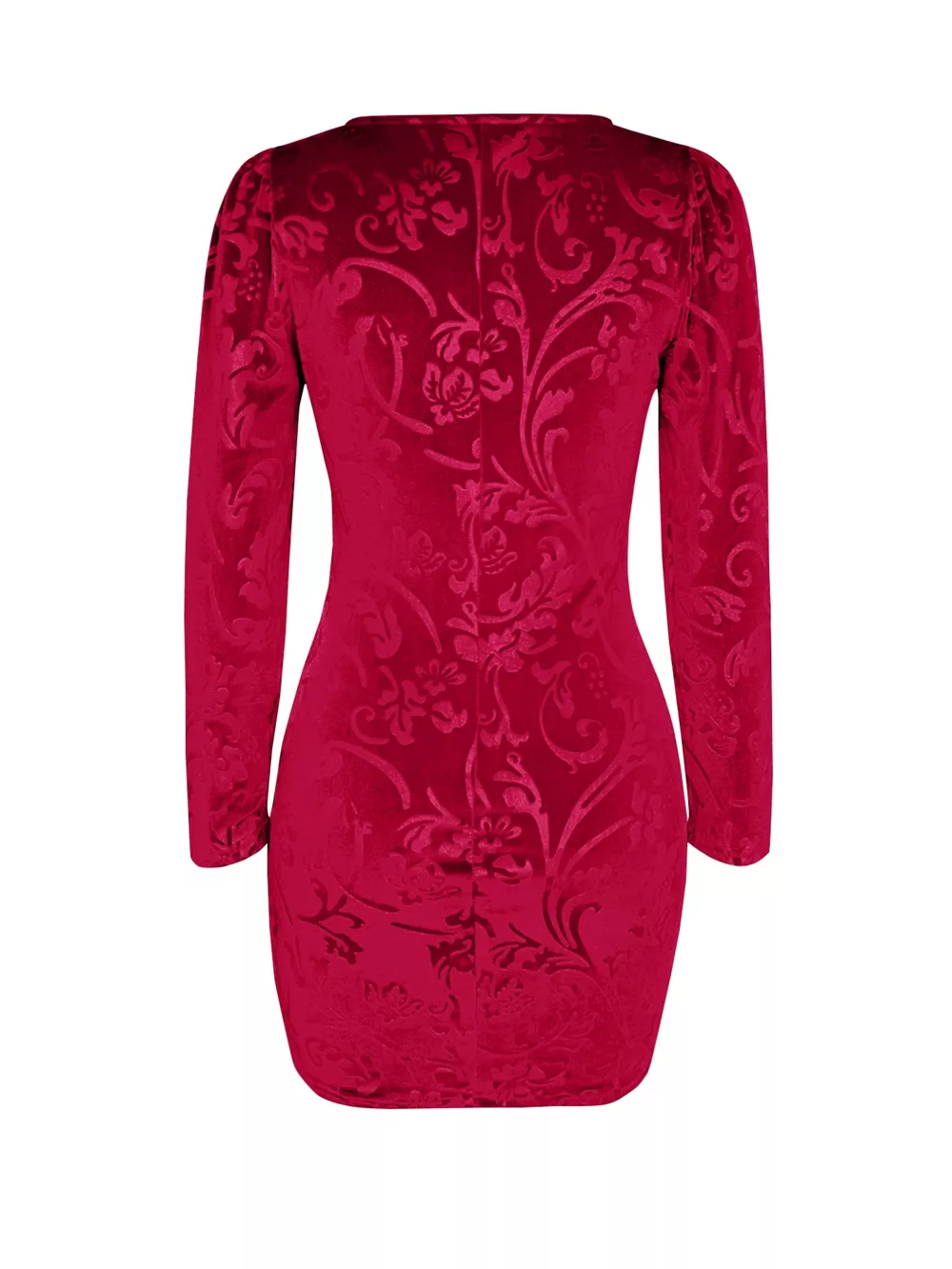 Velvet Floral Bodycon Mini Dress, image 6
