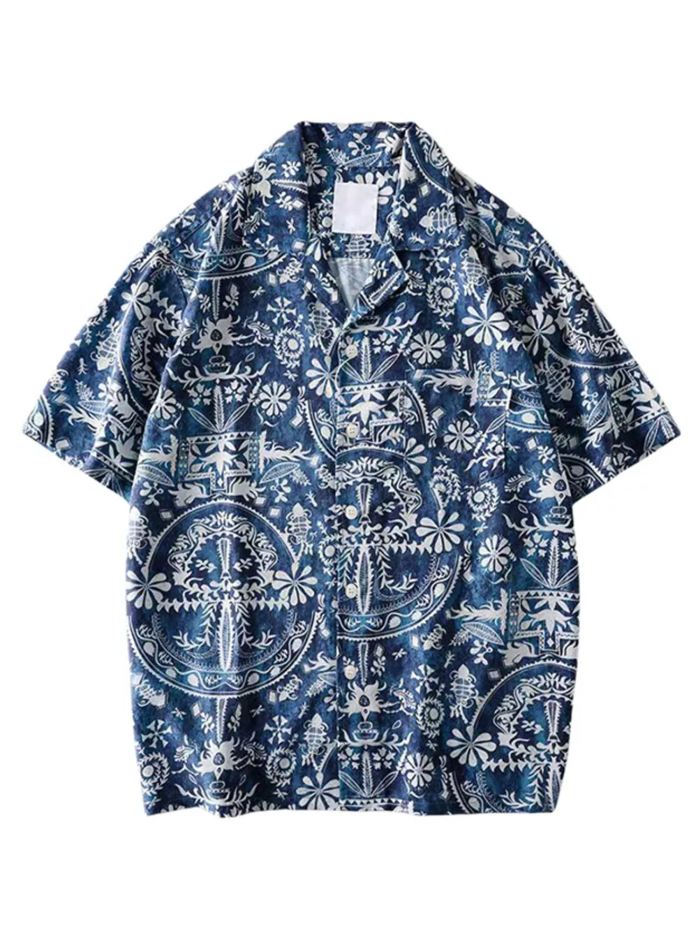 Men's Vintage Print Short Sleeve Shirt