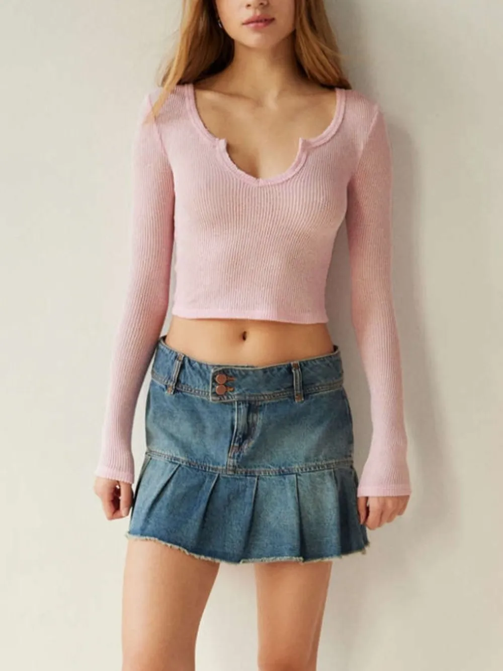 Notched Long Sleeve T-Shirt, image 10