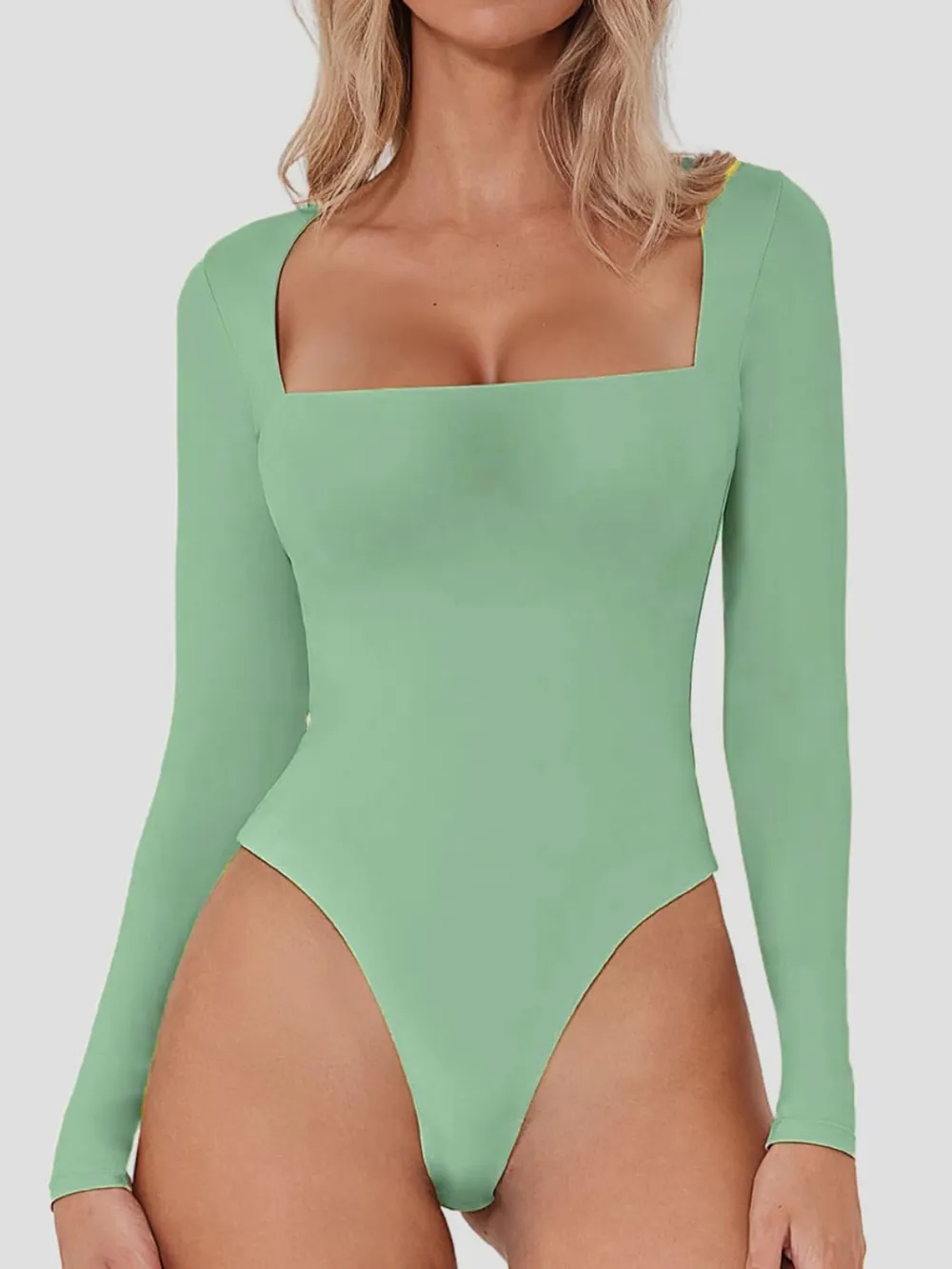 Square Neck Long Sleeve Bodysuit, image 15