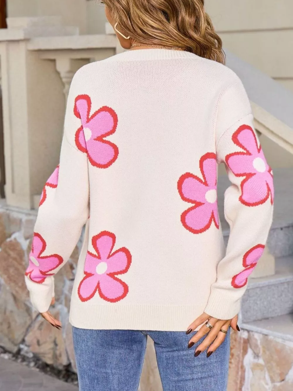 Floral Crew Neck Sweater, image 5