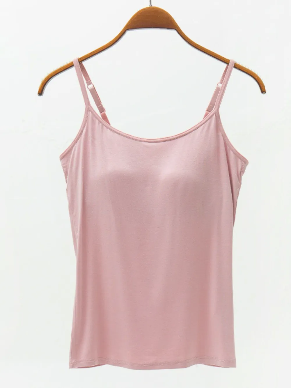 Full Size Adjustable Strap Modal Cami with Bra, image 10