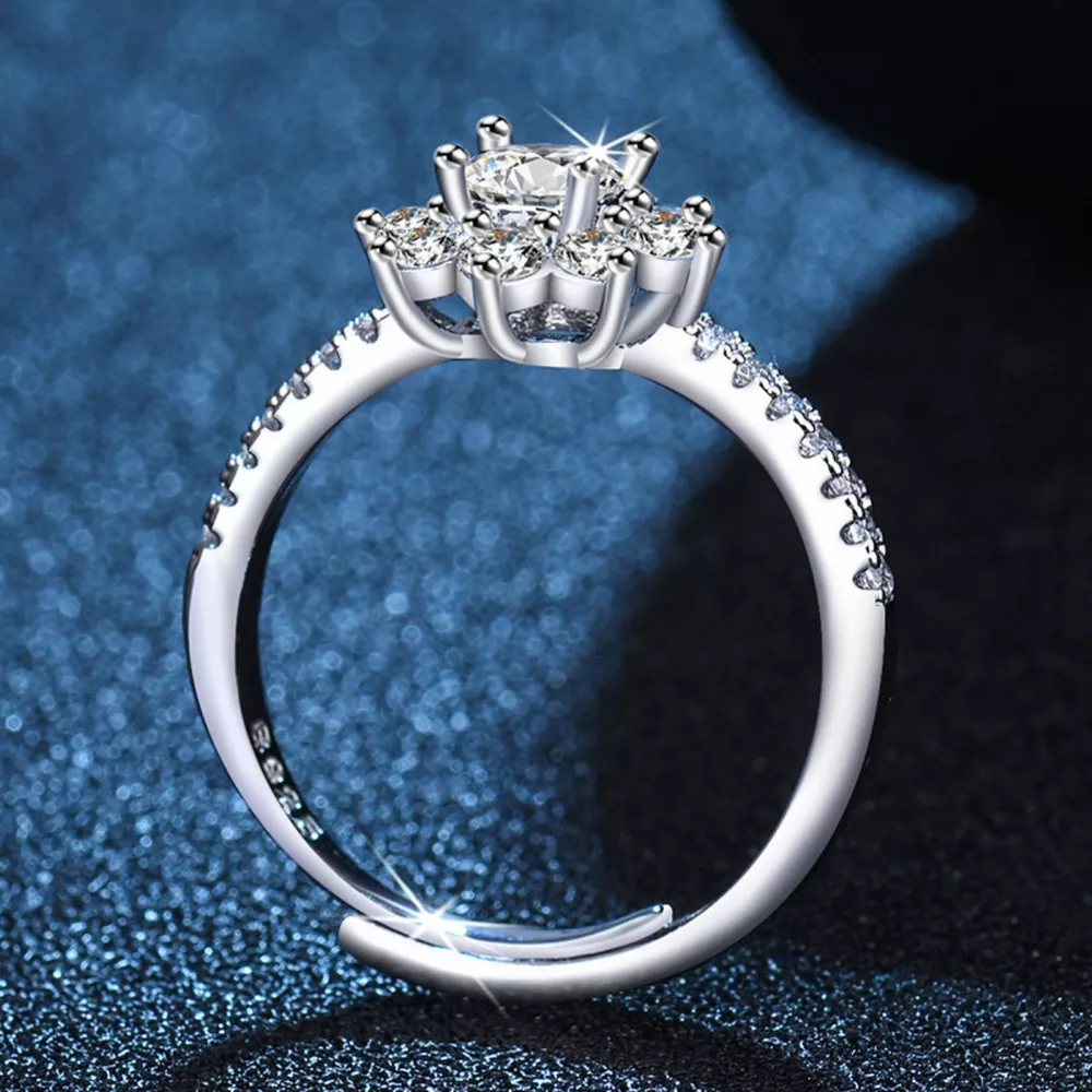 1 Carat Moissanite 925 Sterling Silver Ring, image 4