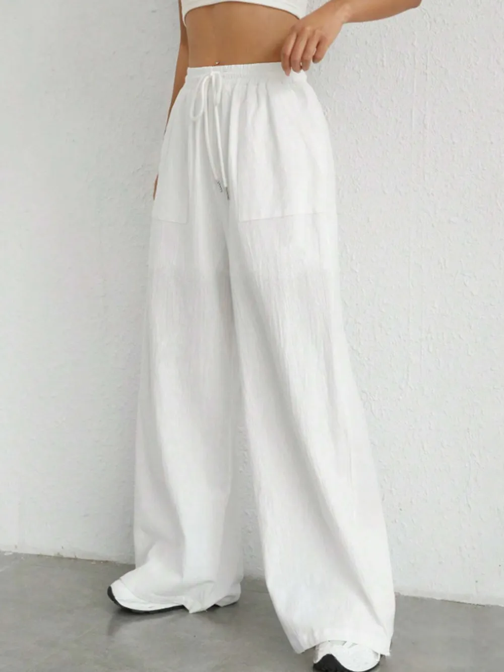 Drawstring Wide Leg Pants, image 6