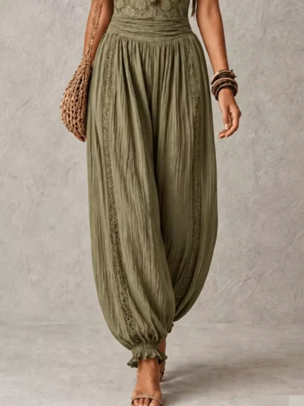 Boho Lace Corset Bodice Jumpsuit with Harem Pants, image 16