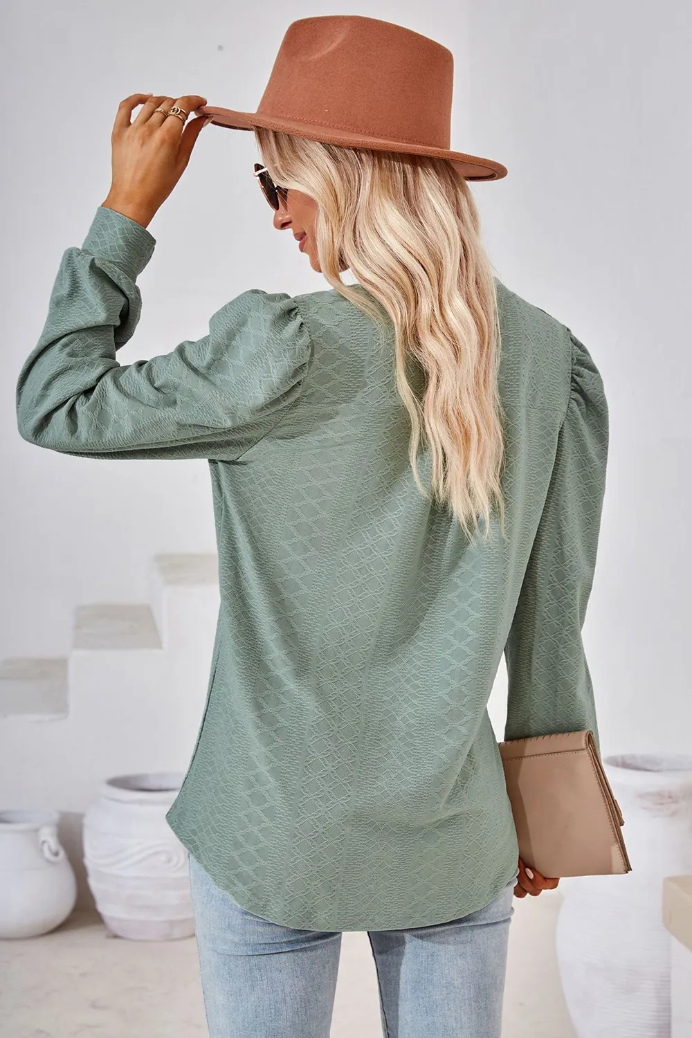 Notched Long Sleeve T-Shirt, image 3