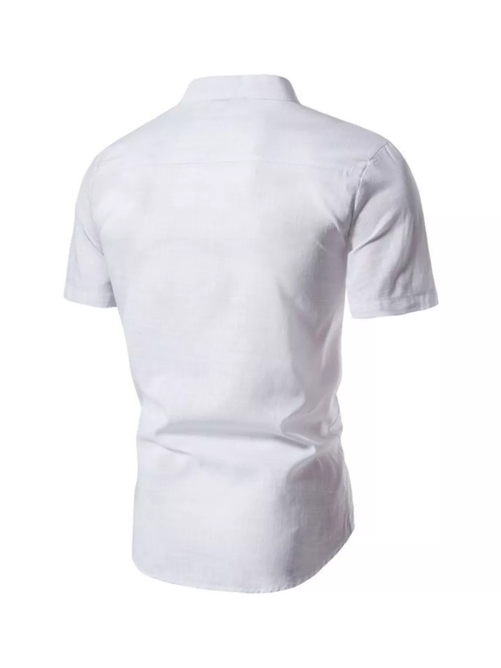 Men's Plus Size Mandarin Collar Short Sleeve Shirt, image 5