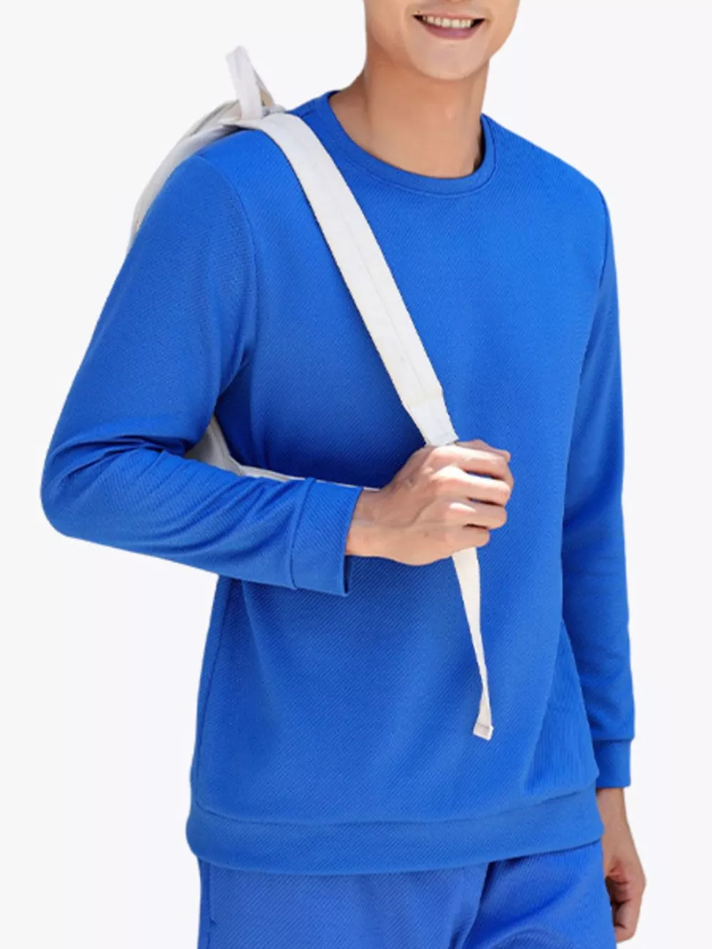 Men's Full Size Casual Solid Color Long Sleeve Sweatshirt Plus Size, image 4