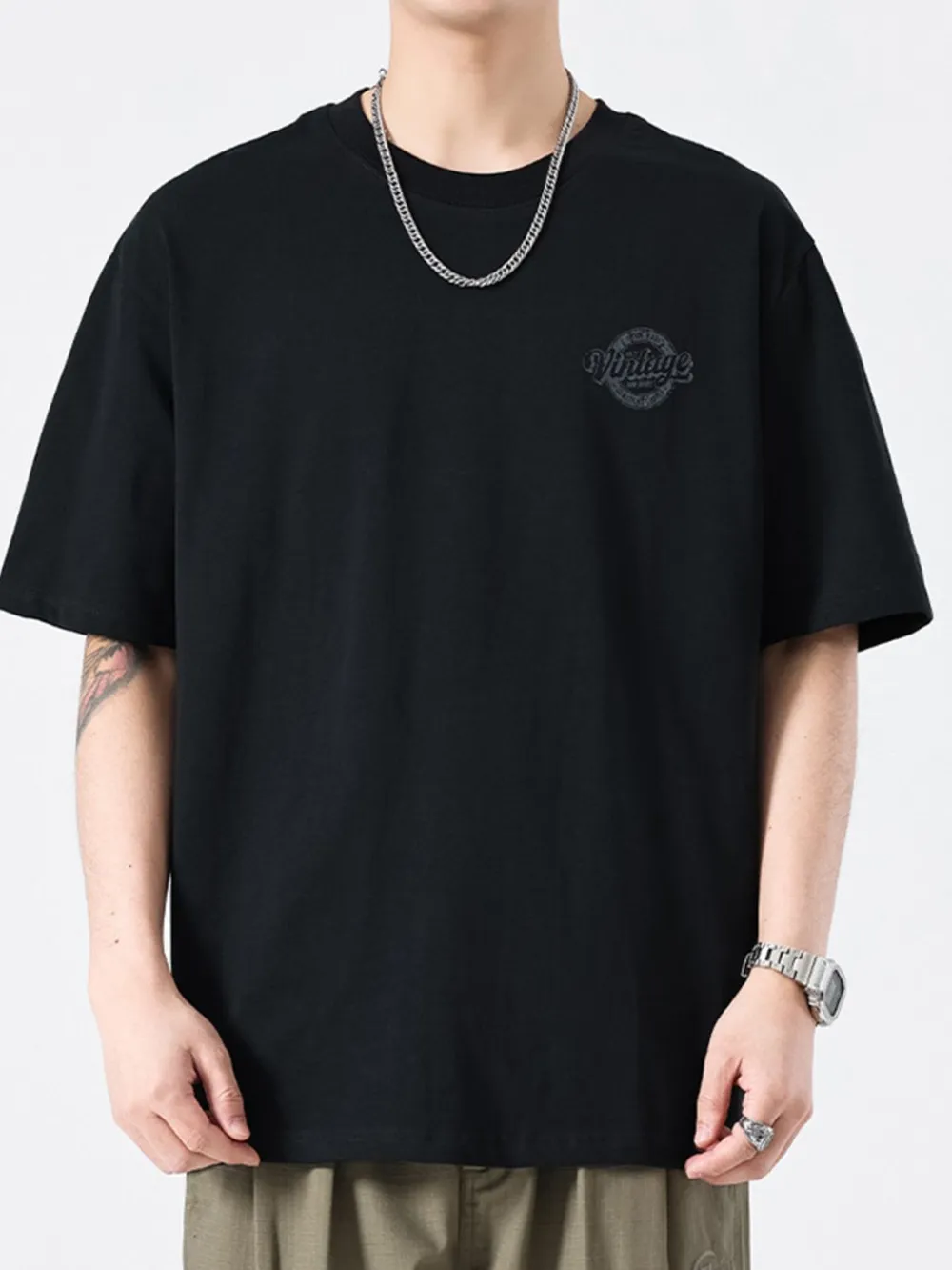 Men's Plus Size Round Neck half Sleeve T-Shirt
