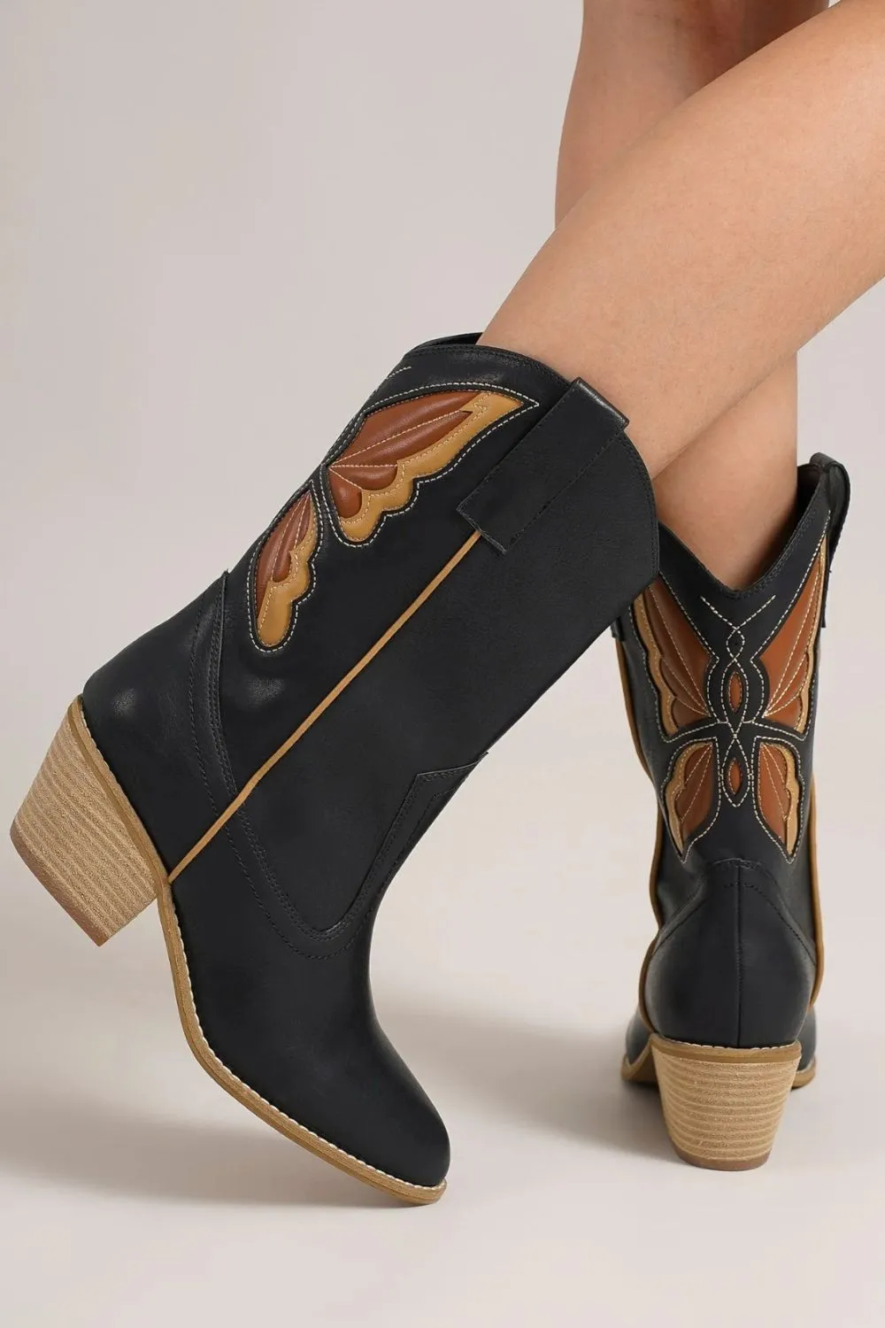Butterfly Cut Detail Point Toe Boots, image 5