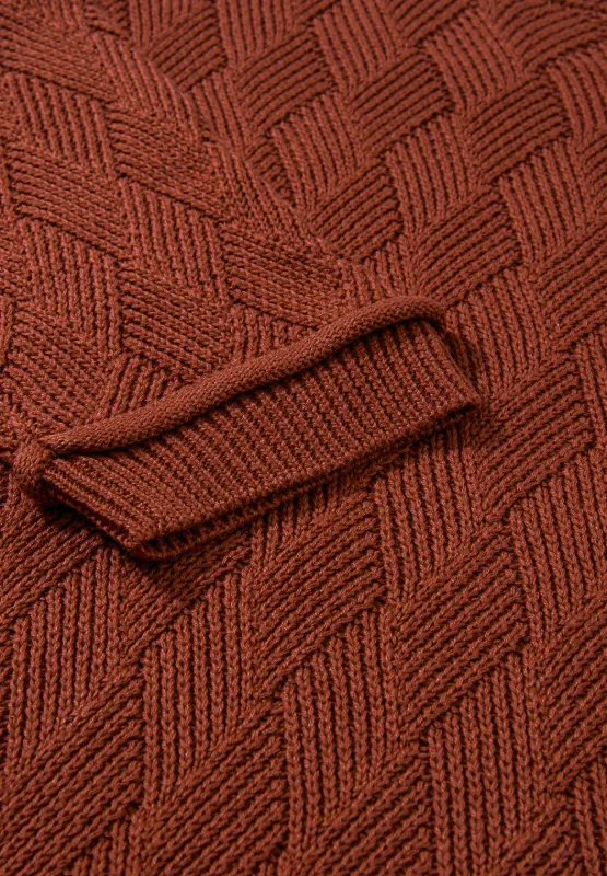 Diamond Round Neck Dropped Shoulder Sweater, image 5