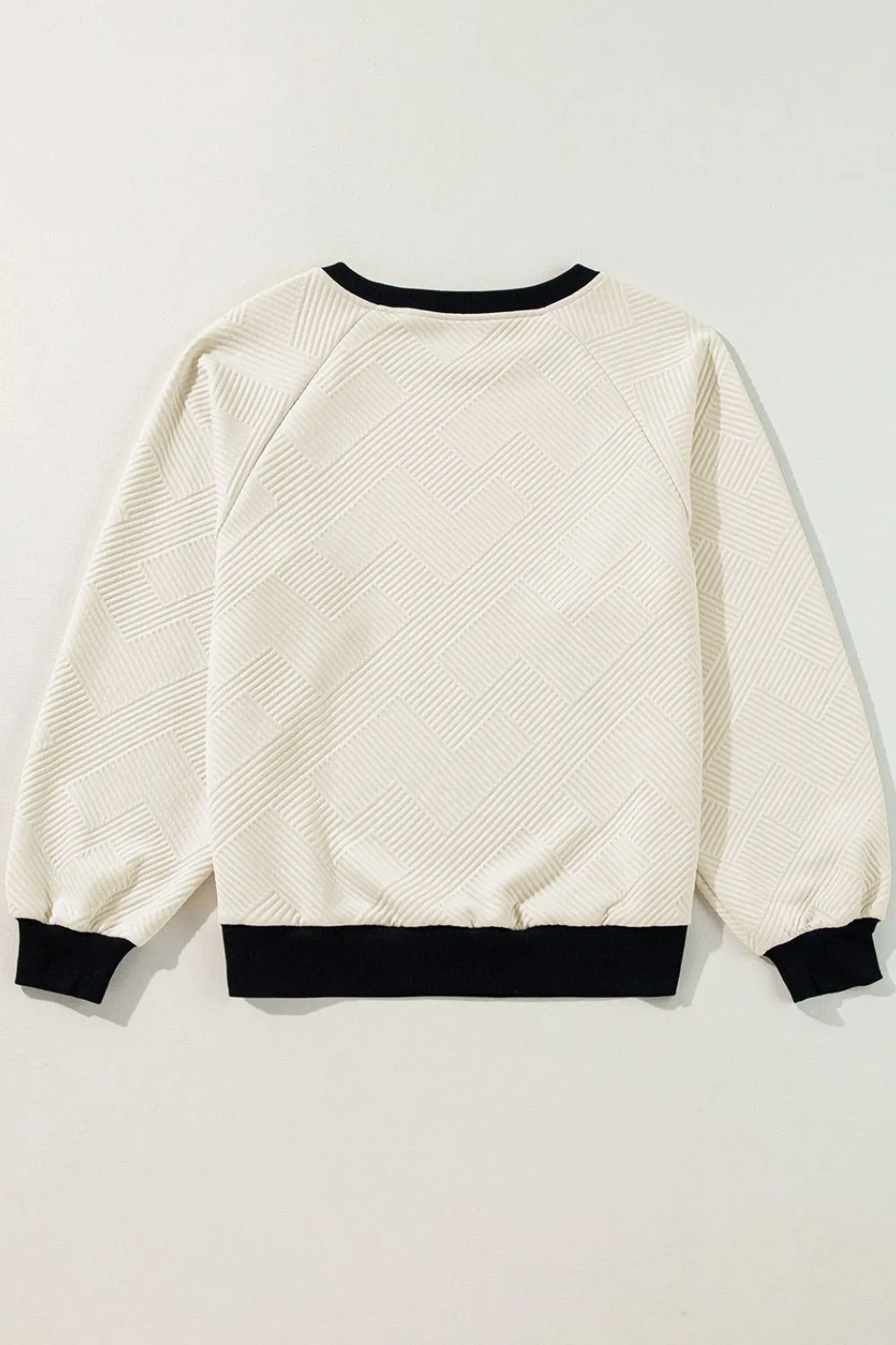 Texture Contrast Long Sleeve Sweatshirt, image 7
