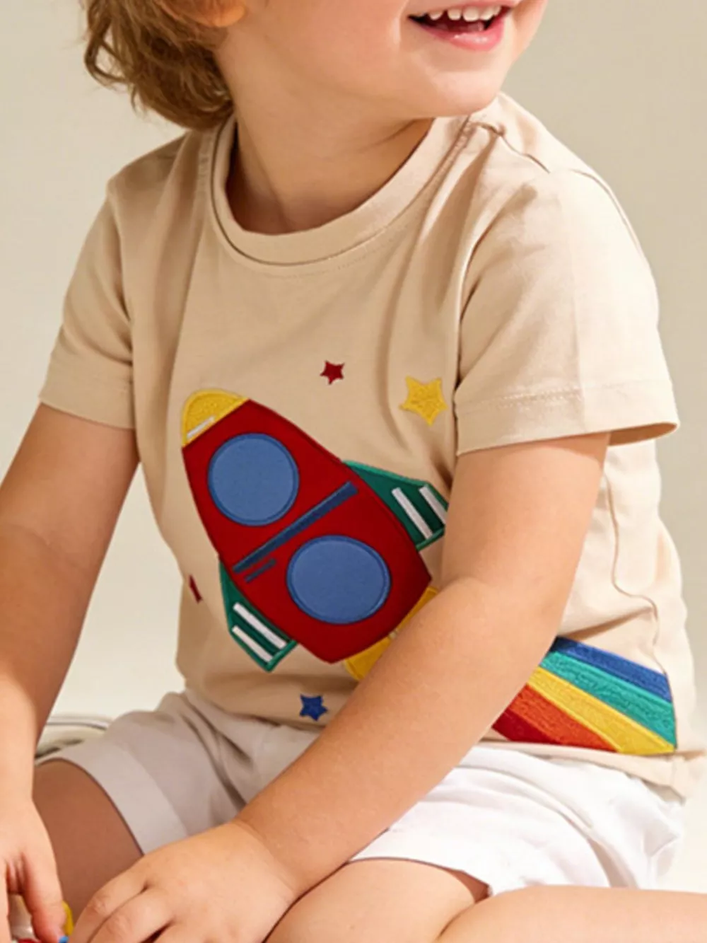 Children's Rocket Embroidered Short Sleeve T-Shirt, image 3