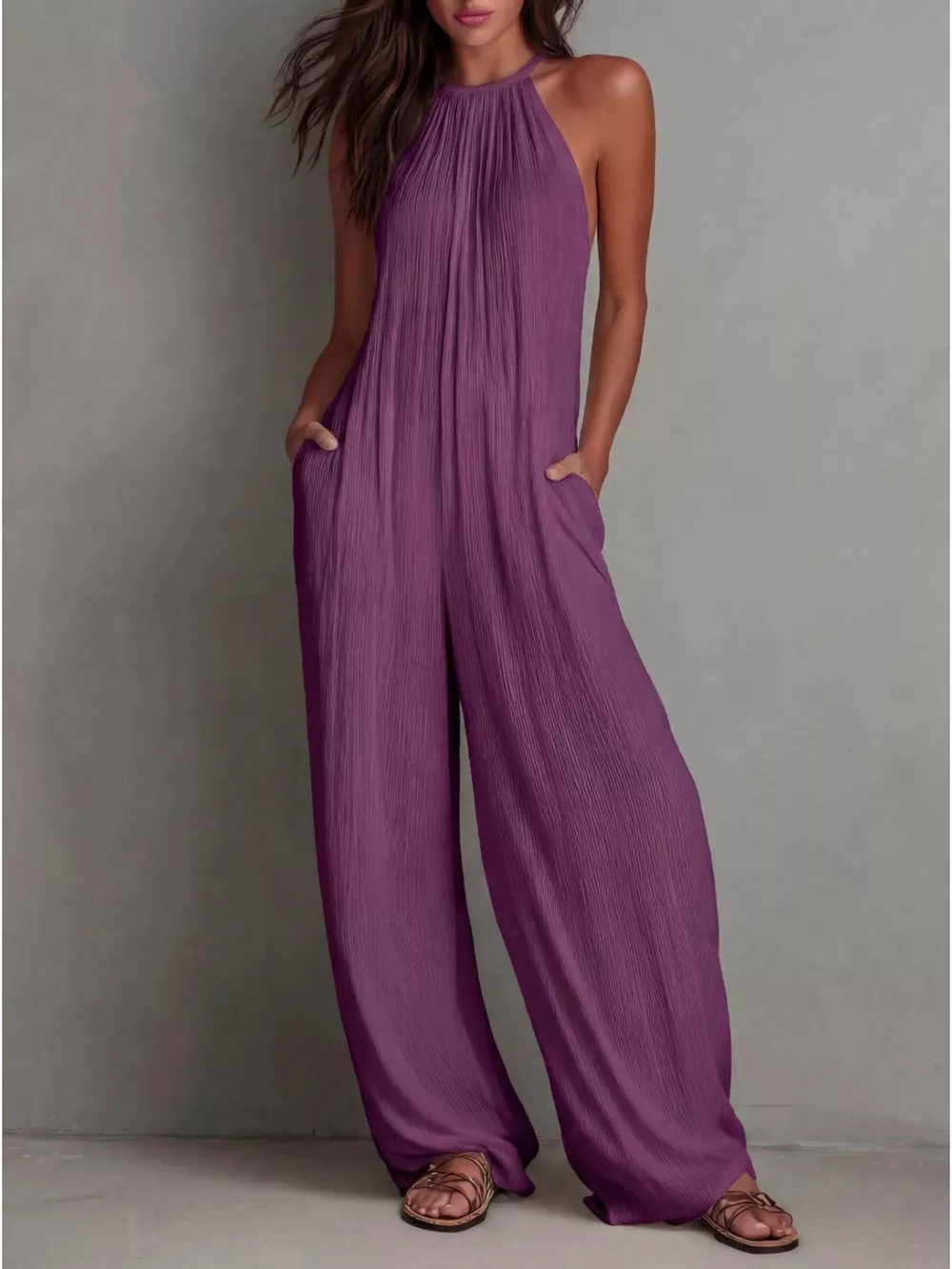 Sleeveless Wide-Leg Jumpsuit, image 6