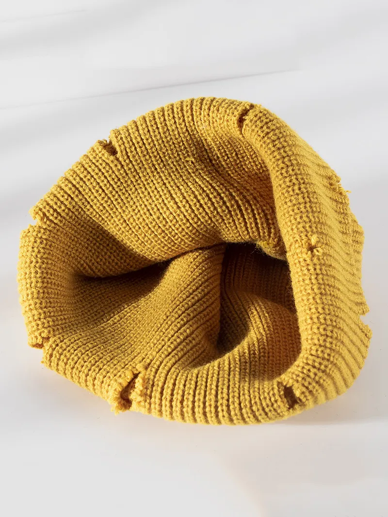 Distressed Cuffed Knit Hat, image 9