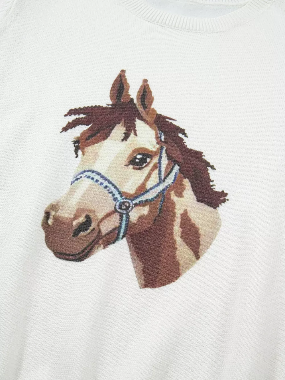 Wild West Horse Head Printed Short Sleeve Sweater, image 6