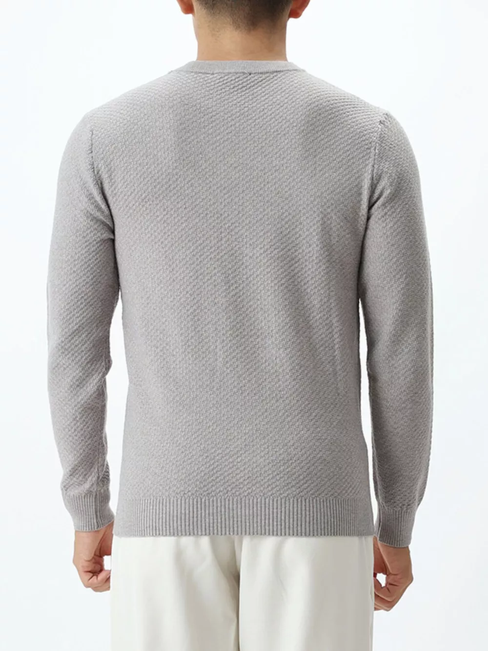 Men's Plus Size Textured Crew Neck Sweater, image 14