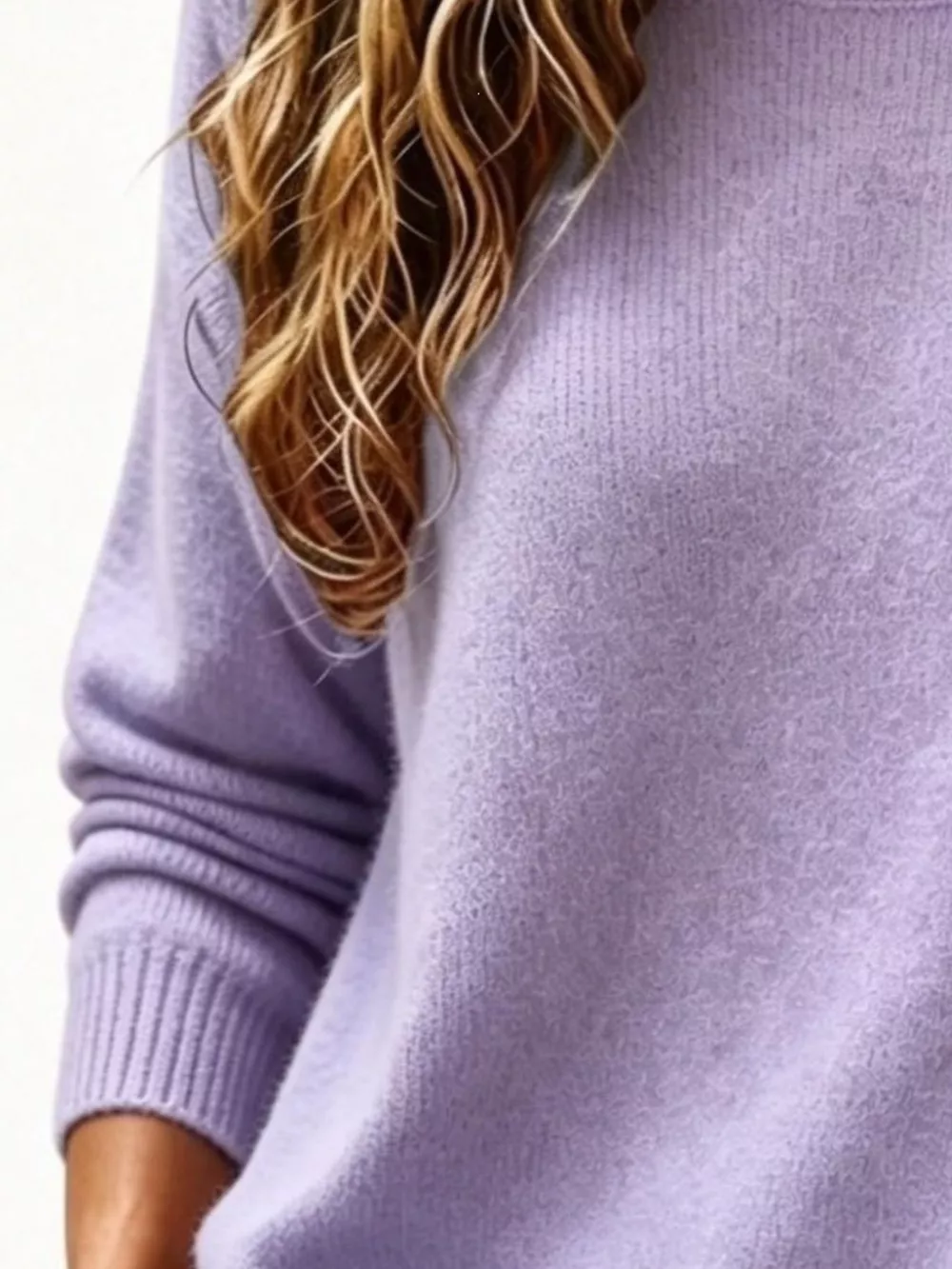 Full Size Round Neck Dropped Shoulder Sweater Plus Size, image 16