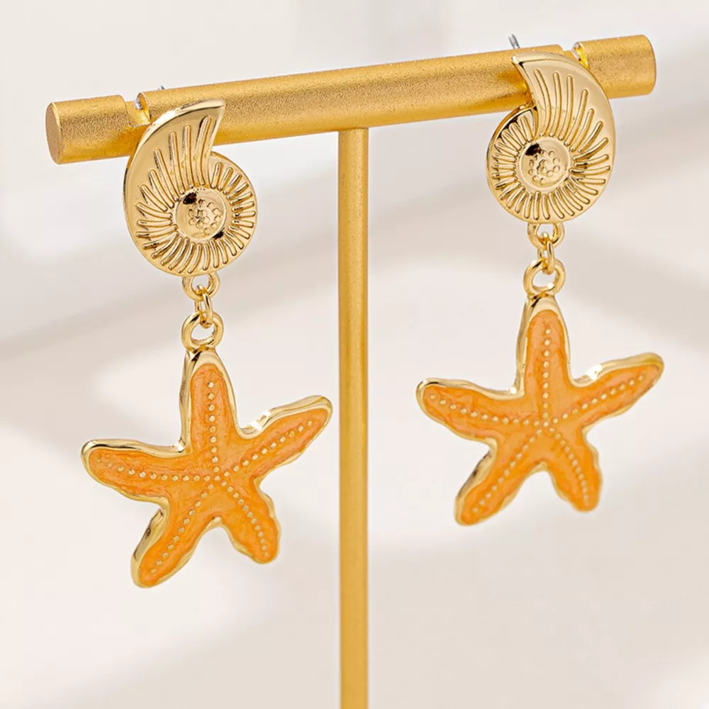 Ocean Shell Starfish Drop Earrings, image 5