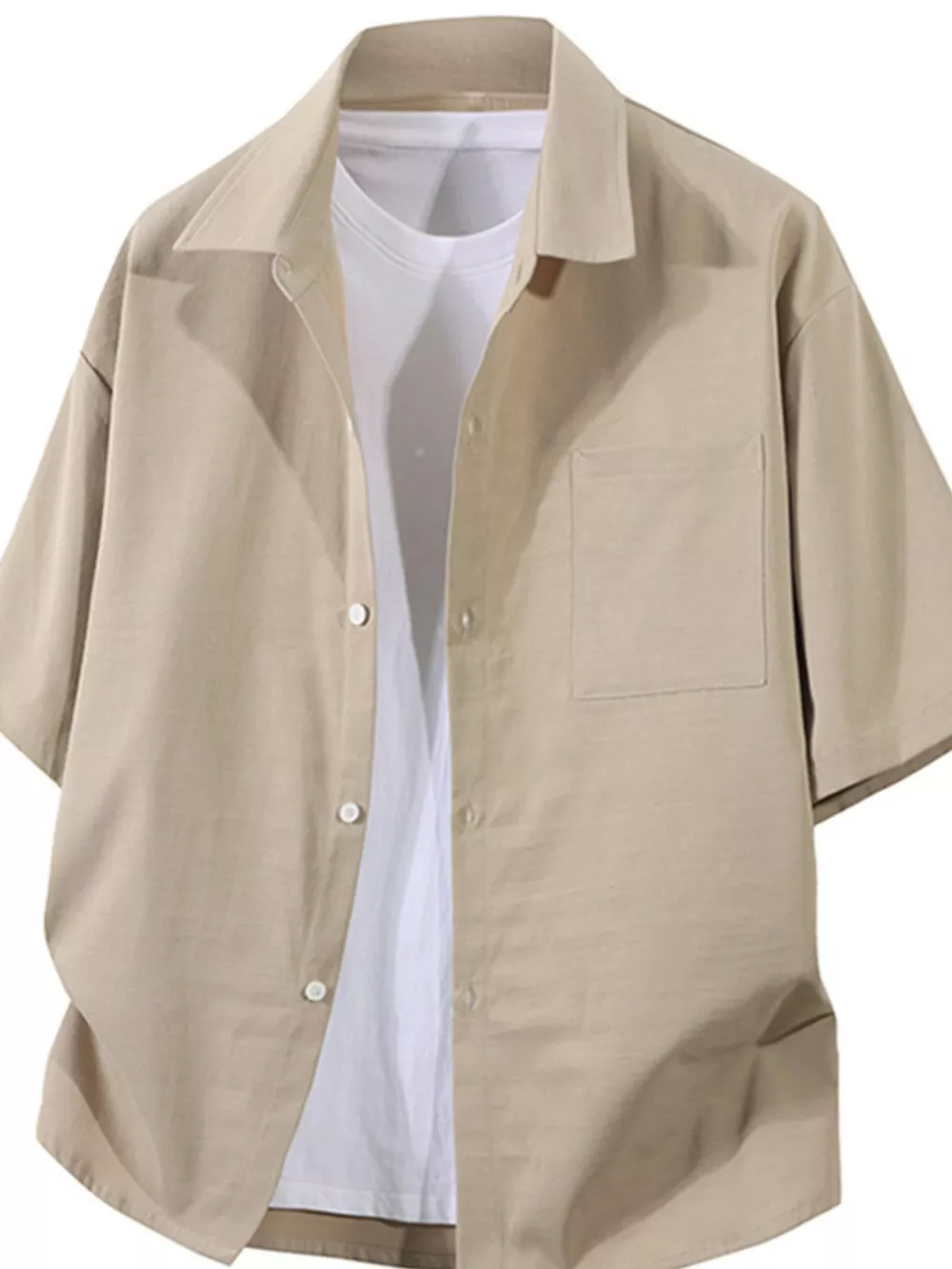 Men's Plus Size Casual Short Sleeve Button-Down Shirt, image 2