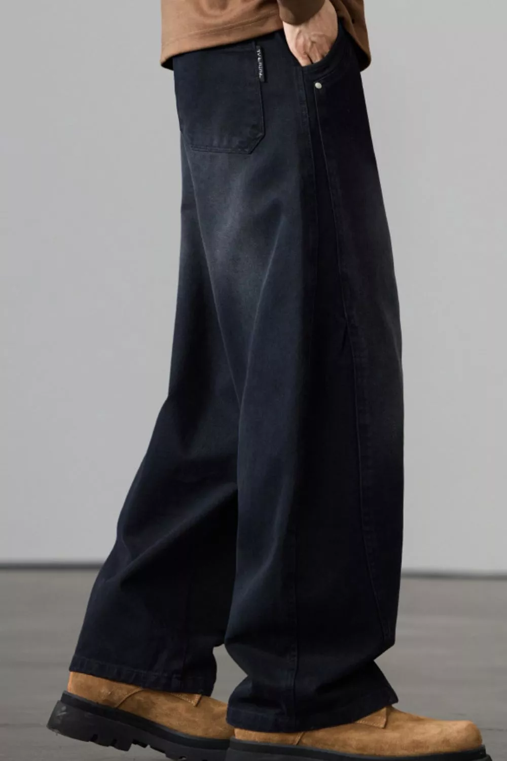 Men's Full Size Wide Leg Drawstring Jeans Plus Size, image 3