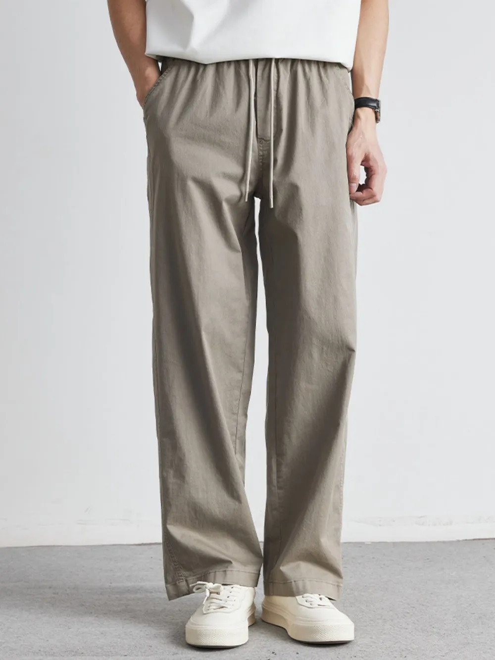 Men's Casual Drawstring Wide Leg Pants, image 3