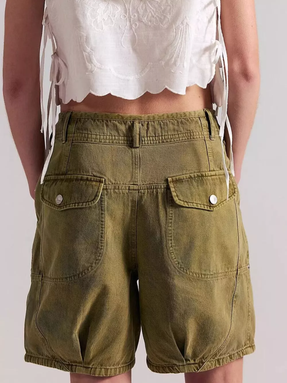 High-Waisted Denim Shorts, image 9