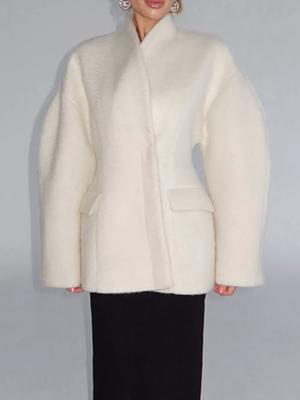 Wool-Blend Leg-of-Mutton Sleeves Outerwear, image 5