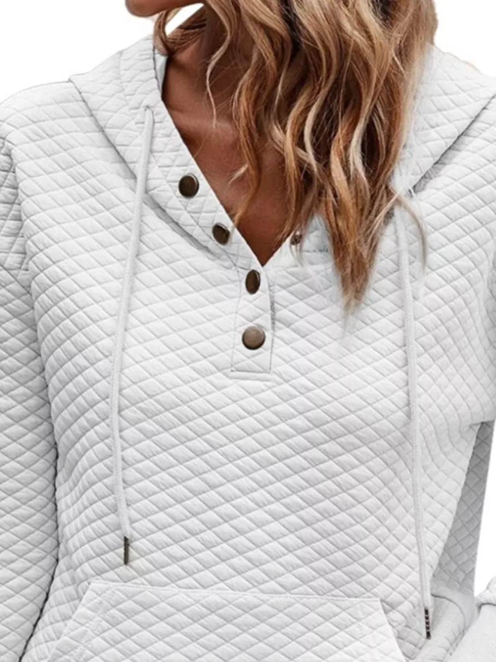 Drawstring Textured Dropped Shoulder Hoodie, image 27
