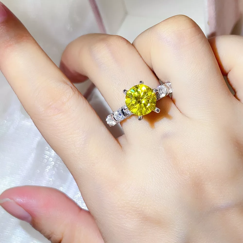 3 Carat 925 Sterling Silver Moissanite Ring, image 3