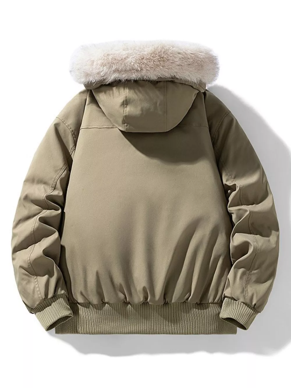 Men's Plus Size Fur Hooded Warm Padded Coat, image 2