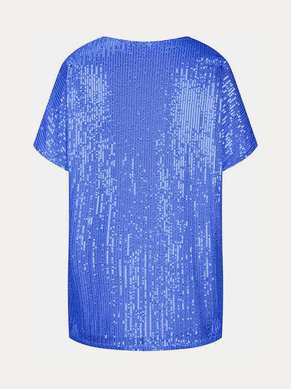 Full Size Sequin V-Neck Short Sleeve Top, image 18
