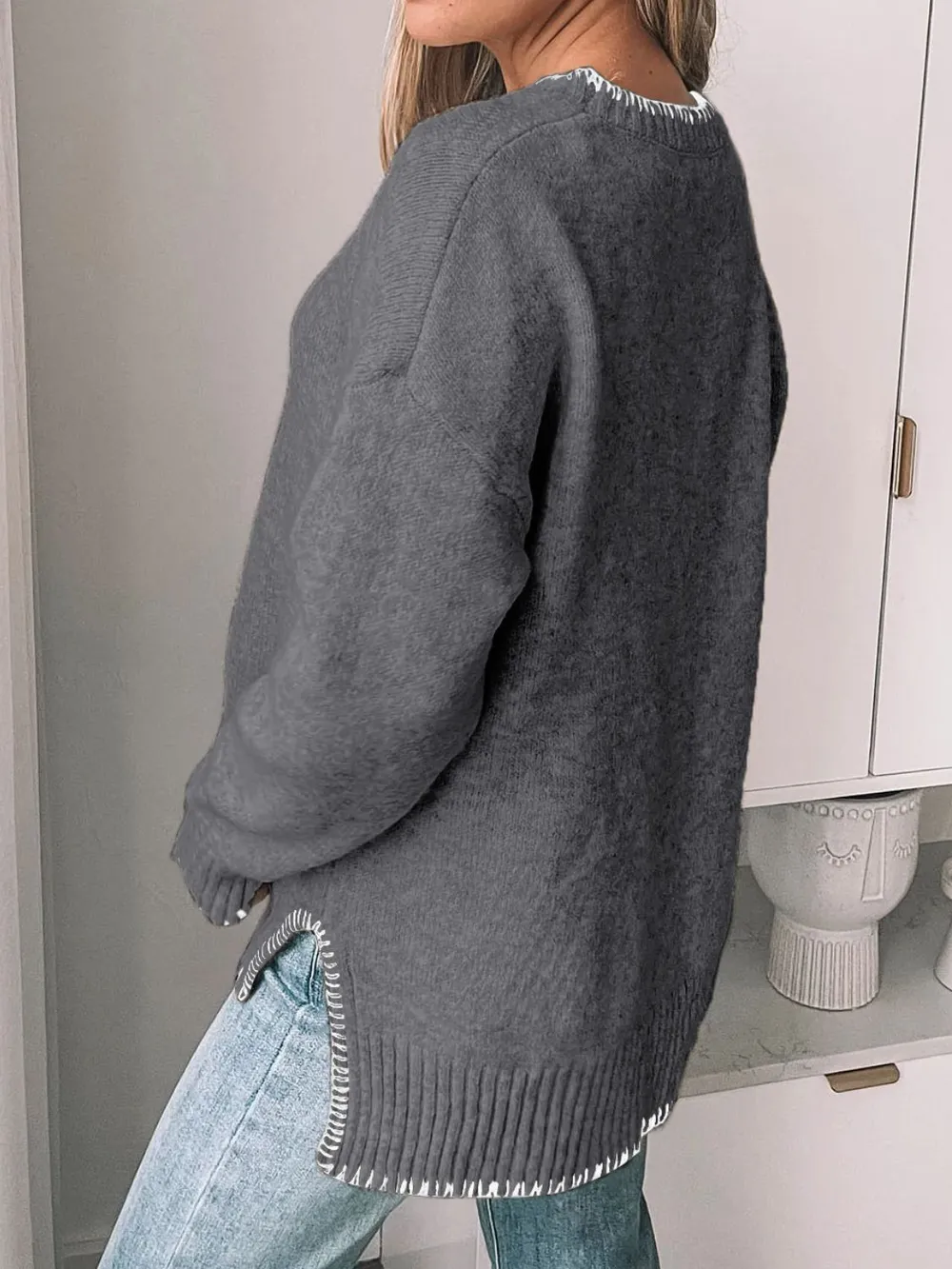 Round Neck Long Sleeve Sweater, image 9