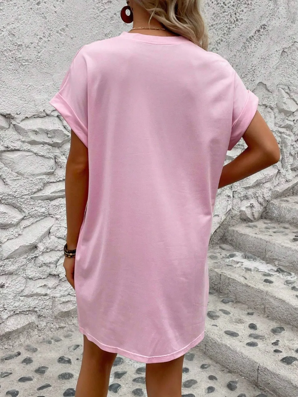 Round Neck Short Sleeve Mini Dress, image 22