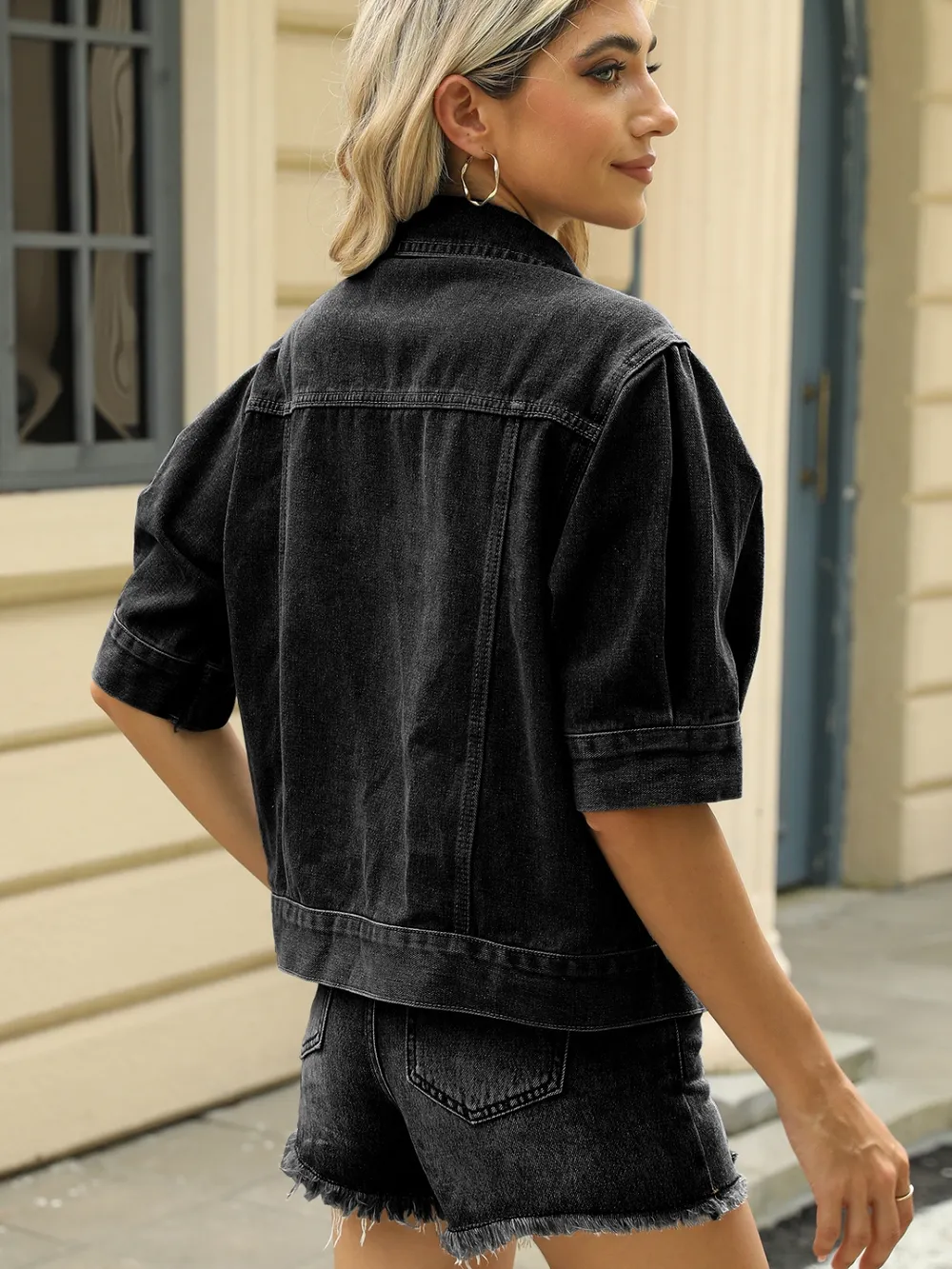 Button Down Washed Denim Jacket, image 9