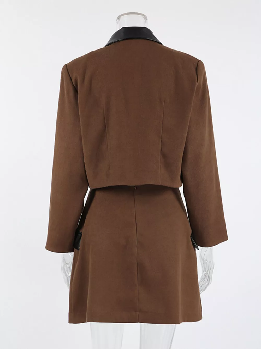 Double-Breasted Blazer & Asymmetrical Skirt Set, image 8