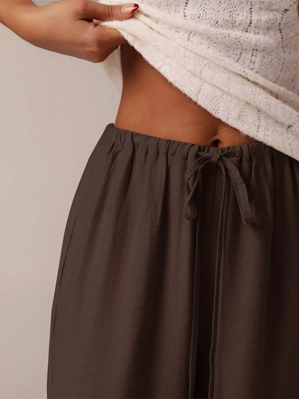 Drawstring Wide Leg Pants, image 14