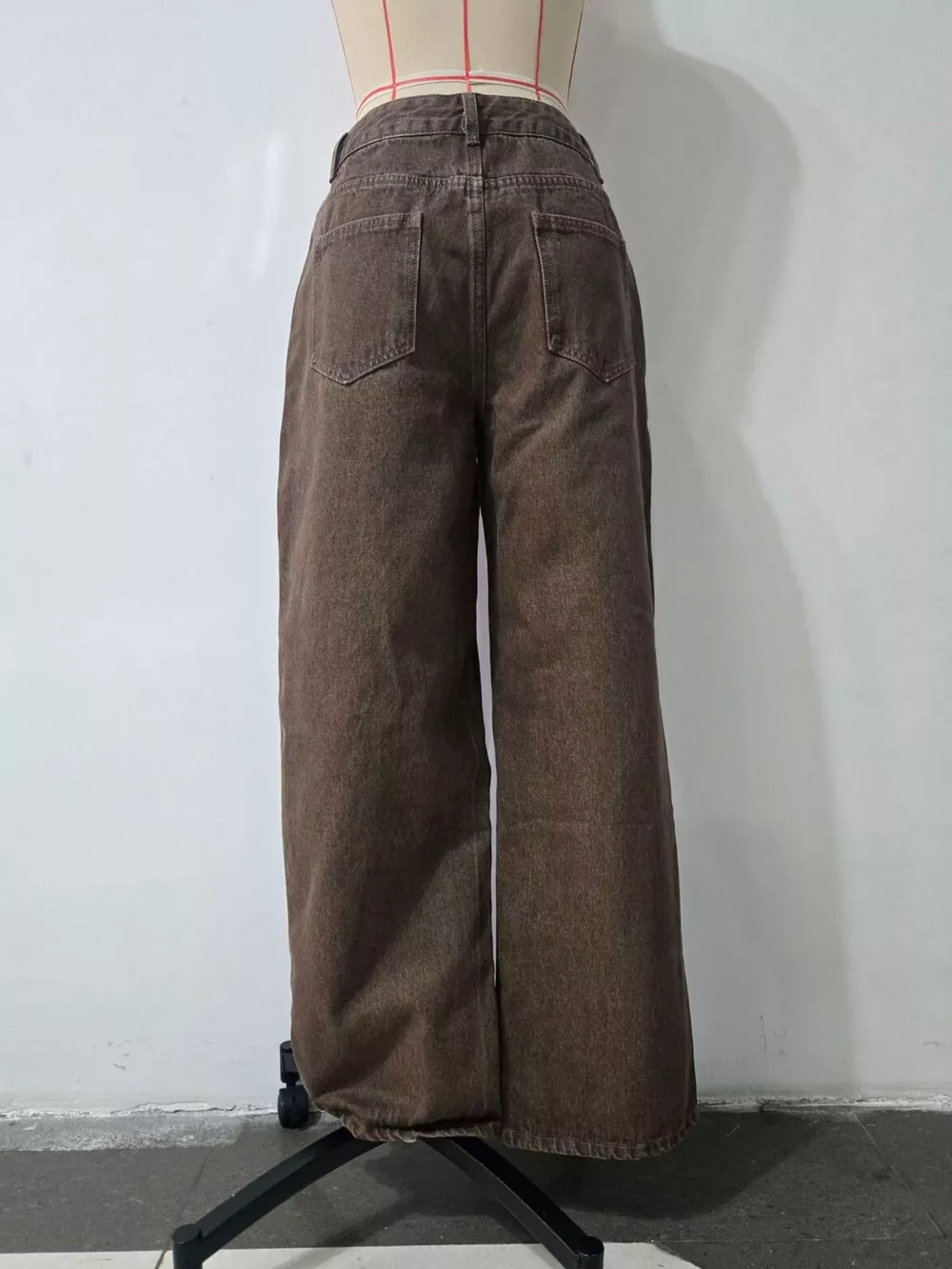 High-Waisted Wide-Leg Jeans with Tie-Waist Detail, image 5