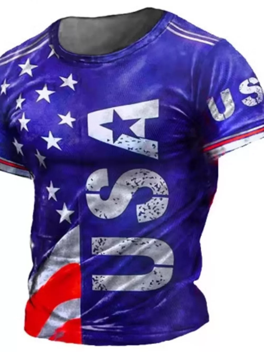 Men's Full Size USA Flag Print T-Shirt Plus Size, image 4