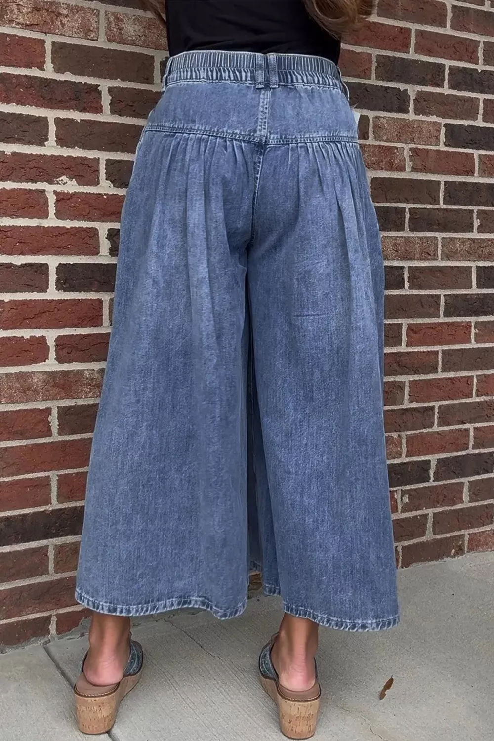 High-Waisted Wide Leg Button-Fly Jeans, image 5