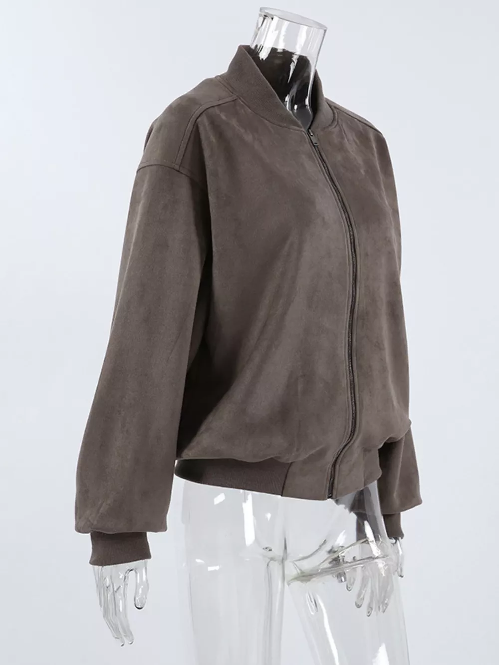 Zip Up Dropped Shoulder Jacket, image 7