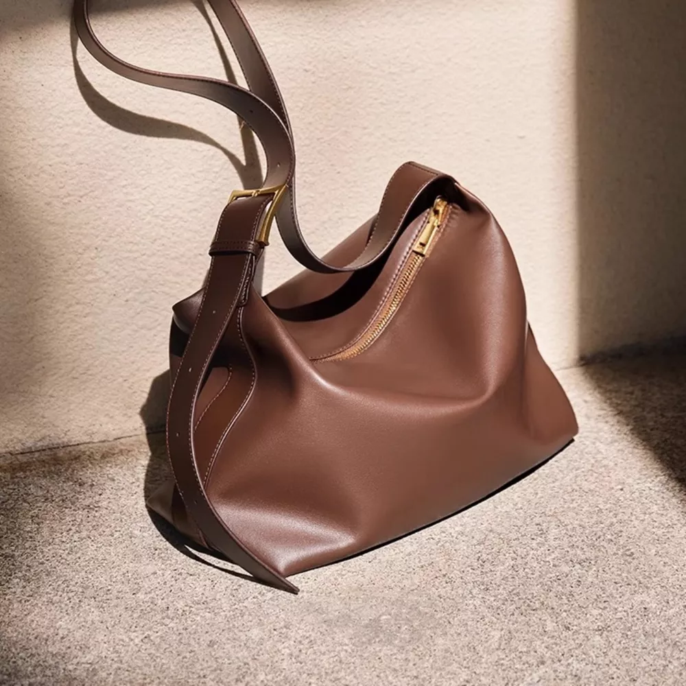 Leather Buckle Shoulder Bag, image 4