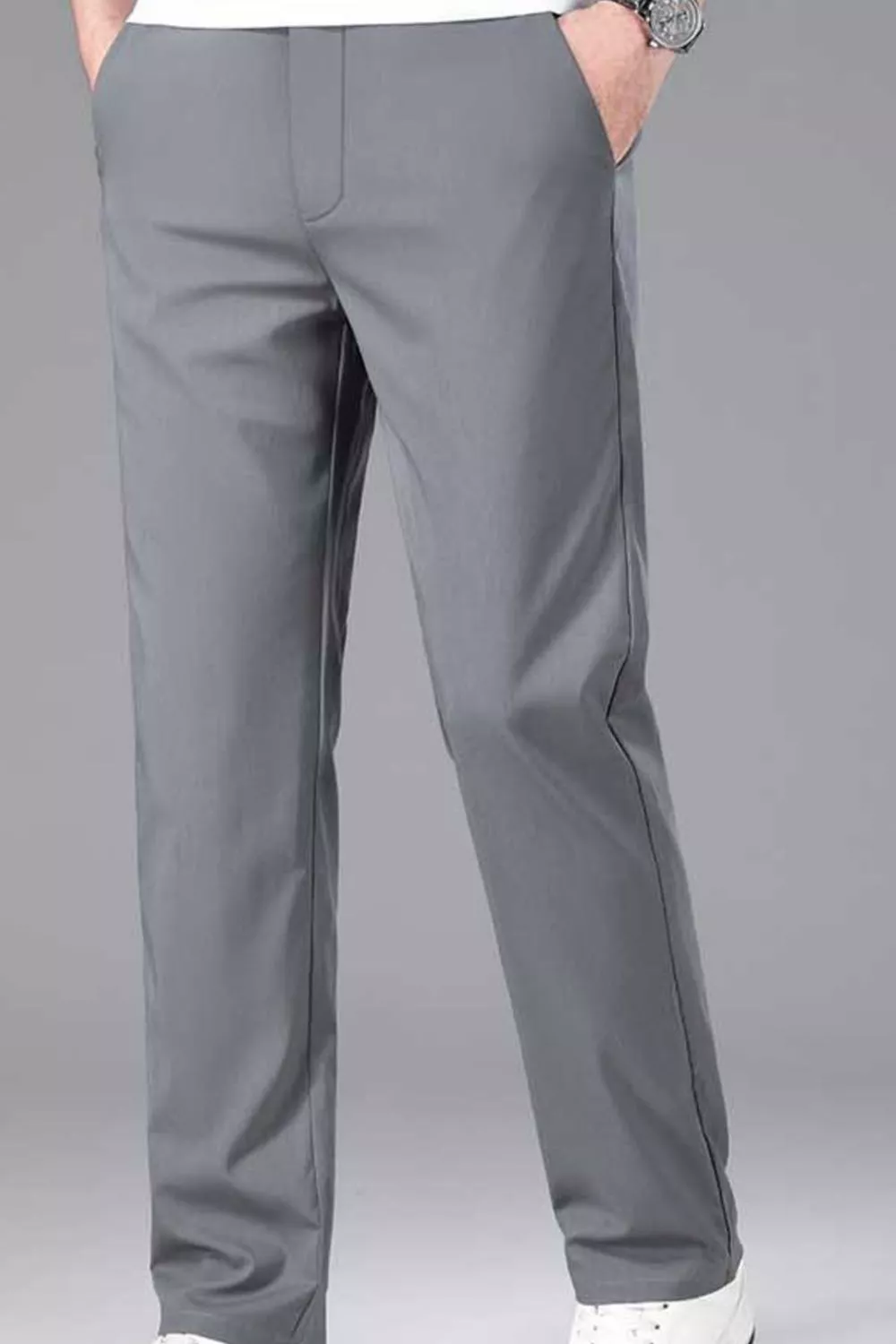 Men's Plus Size Casual Stretch Straight-Leg Pants, image 3